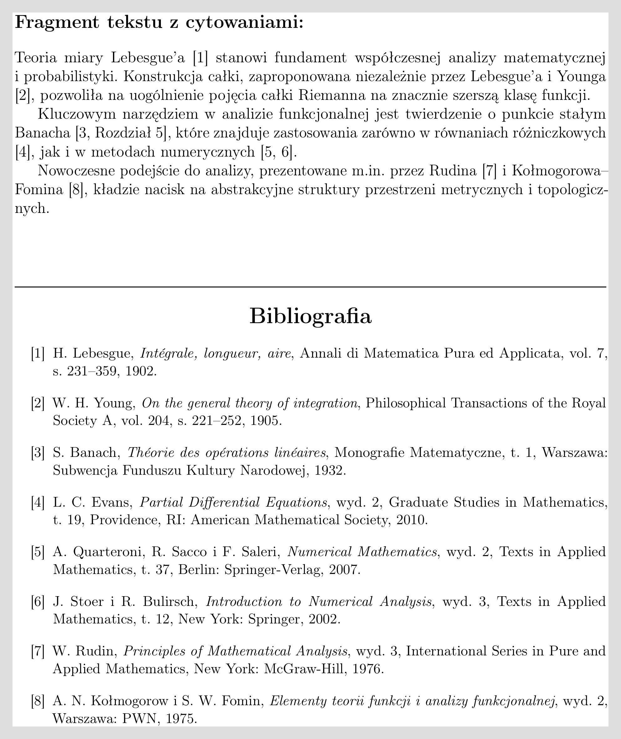 Bibliografia w podręczniku — styl numeryczny, cytowania w tekście, lista References